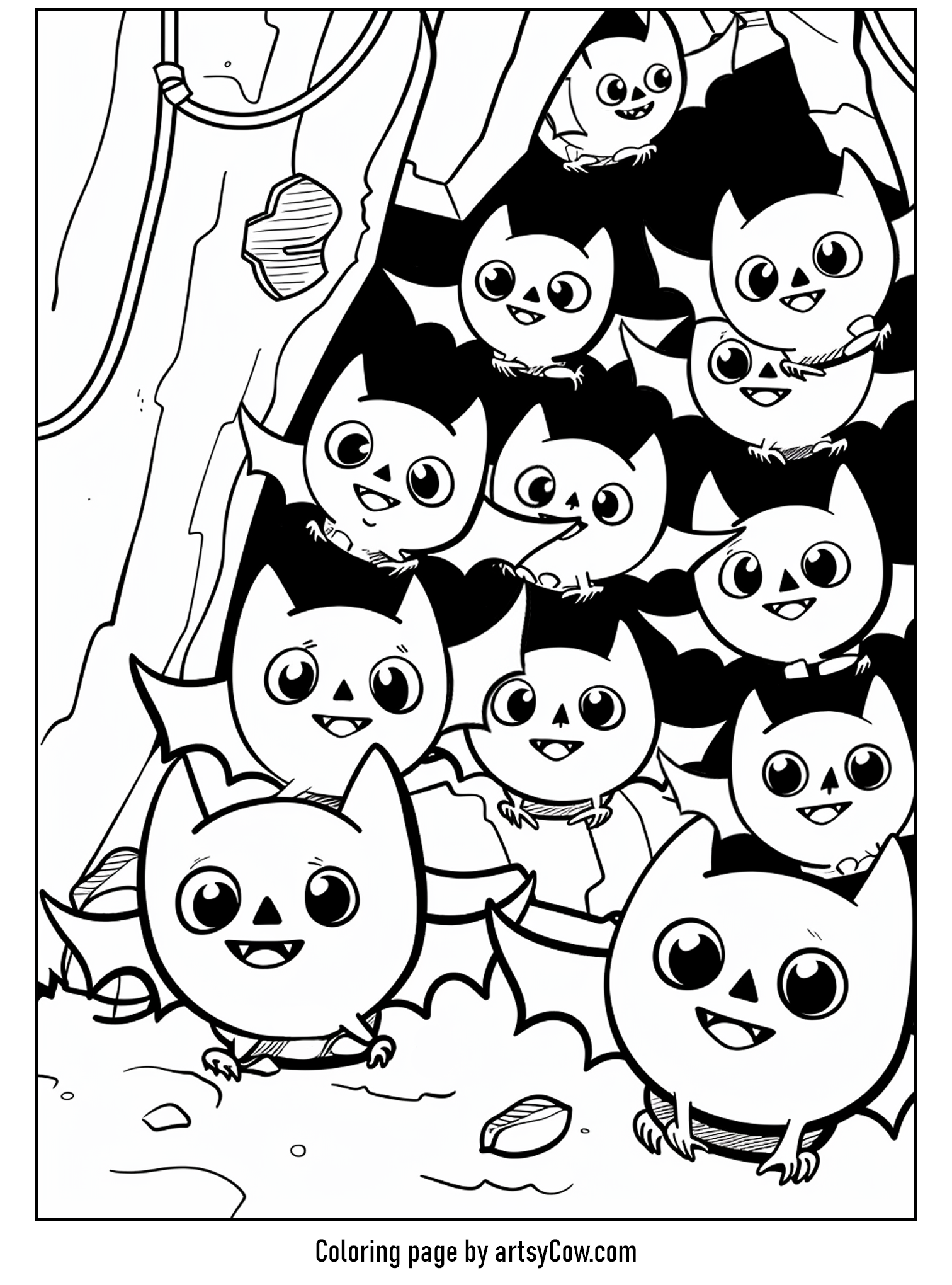 a delightful swarm of bats in a cozy cave
